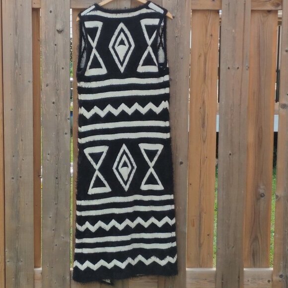 BEAUTIFUL PARKHURST Sleeveless Duster Coat Cardigan Open Front Flowy Faux Fur SM - Picture 6 of 7